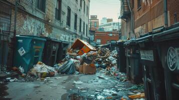 Garbage in alleyway photo