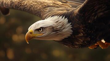 A bald eagle flying in the air photo