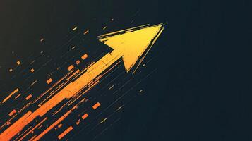 An orange arrow is flying up in the air photo