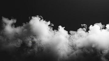 Black and white photo of smoke billowing in the air