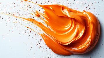 Drizzle of spicy sriracha mayo creating a bold and vibrant texture on a pristine white background photo