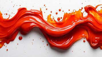 Drizzle of spicy sriracha mayo creating a bold and vibrant texture on a pristine white background photo