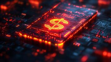 Abstract digital wallet a smartphone screen with glowing currency symbols financial transactions and techdriven online payment icons Futuristic ebusiness design photo
