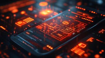 Abstract digital wallet a smartphone screen with glowing currency symbols financial transactions and techdriven online payment icons Futuristic ebusiness design photo