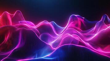 Abstract futuristic design glowing neon light flowing wave pattern geometric shapes and vibrant gradient Dynamic digital texture with threedimensional motion photo