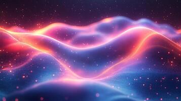 Abstract futuristic wallpaper dynamic wave flow blue and pink neon glow geometric patterns and modern digital texture Vibrant tech aesthetic with energy and motion photo