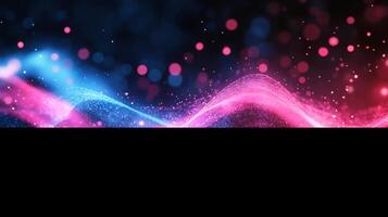 Abstract geometric wave glowing neon blue and pink light vibrant gradient and dynamic flow Techinspired digital pattern with energy and sleek motion photo