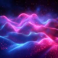 Abstract neon wave glowing blue and pink light geometric shapes flowing lines and vibrant gradient Techinspired digital design with motion and energy photo