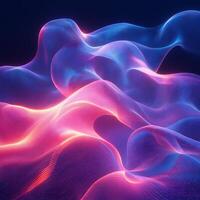 Abstract neon wave glowing blue and pink light geometric shapes flowing lines and vibrant gradient Techinspired digital design with motion and energy photo