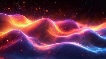 Abstract neon waves glowing spectrum flowing lines geometric patterns and vibrant gradient Techinspired digital design with motion and energy photo