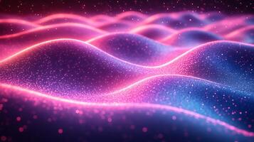Dynamic neon waves flowing lines glowing blue and pink light geometric shapes and vibrant gradient Techinspired digital design with energy and modern motion photo