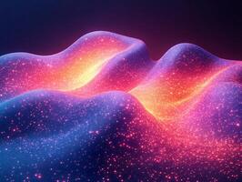 Dynamic wave flow neon blue and pink light abstract geometric shapes gradient hues and modern digital texture Futuristic techinspired design with energy and motion photo