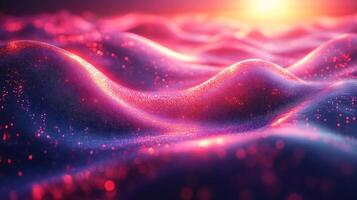 Futuristic digital background flowing neon wave glowing spectrum geometric shapes and vibrant colors Techinspired design with dynamic energy and motion photo