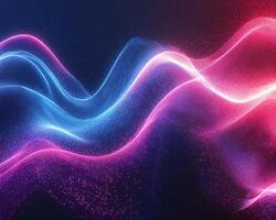 Futuristic neon background flowing wave lines geometric shapes and vibrant blue and pink light Dynamic techinspired digital design with modern energy and motion photo