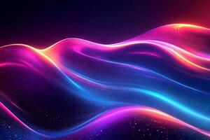 Glowing spectrum vibrant neon light flowing wave lines geometric shapes and techinspired design Dynamic futuristic background with sleek motion and energy photo