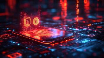 Mobile phone displaying glowing digital wallet with futuristic currency symbols financial transactions and vibrant ebusiness technology Smart digital economy concept photo