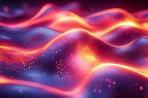 Modern abstract background neon glow flowing threedimensional wave lines geometric shapes and vibrant gradient colors Techinspired digital motion and energy photo