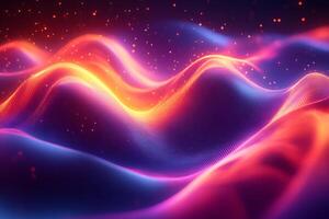 Modern abstract background neon glow flowing threedimensional wave lines geometric shapes and vibrant gradient colors Techinspired digital motion and energy photo