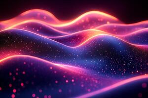 Modern abstract background neon glow flowing threedimensional wave lines geometric shapes and vibrant gradient colors Techinspired digital motion and energy photo