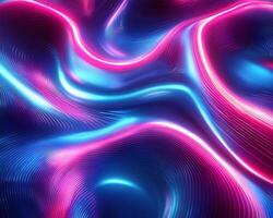 Modern digital pattern glowing neon light blue and pink hues geometric shapes and flowing lines Dynamic techinspired design with vibrant energy and motion photo