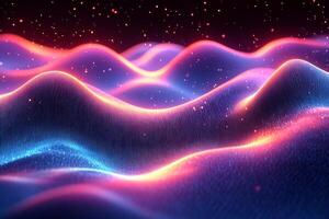 Modern futuristic design threedimensional wave pattern blue and pink glow geometric lines and vibrant tech energy Abstract digital background with motion and space photo