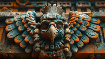 Capture intricate carvings and sculptures of an Inca temple using gigapixel photography allowing viewers to zoom in and explore the fine details and symbolism of each artistic element photo