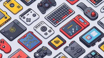 Collection of technologythemed icon covering area such coding software development digital device internet connectivity icon should modern sleek available multiple file format seamless integration photo