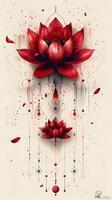 Minimalist mehendi design with modern geometric shapes and traditional elements aimed for backhand application Present it on a white background for straightforward printing photo