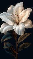 illustration of a single elegant flower with transparent background suitable for versatile design applications photo