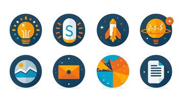 Series of business icon representing concept like teamwork leadership strategy success Ensure icon visually appealing easy comprehend compatible various design software platform Background should photo