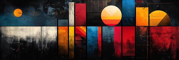 collage template featuring geometric shapes and vibrant colors photo