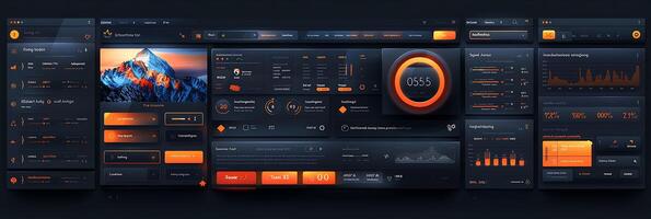 Develop user interface kit for website design incorporating modern buttons sleek forms and intuitive navigation elements Ensure the components are visually appealing and userfriendly photo