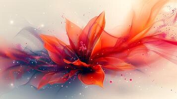 Composition featuring a pixelated and hybrid design of a unique abstract flower adding a touch of artistic flair to the minimalist white background photo