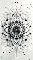 Detailed geometric patterns dot work for mehendi designs presented on white paper for easy application photo