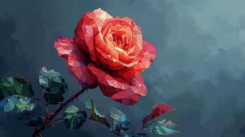 Produce image of a pixelated rose blending retro charm with modern aesthetics isolated on a pristine white background photo