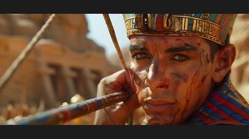 Tuthmosis IV Generate realistic casual image depicting Tuthmosis IV son of Amenhotep II scene capturing his reign during 18th dynasty perhaps engaging hunting expedition or enjoying leisure time royal photo