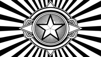 A black and white image of a star in a circle vector