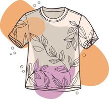 An illustration of a t - shirt with leaves vector