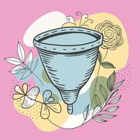 A funnel with flowers and leaves on a pink background vector
