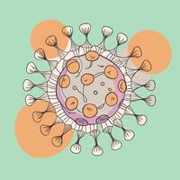 An illustration of a virus with a circle around it vector
