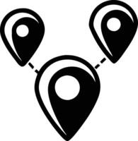 A black and white pin with three points vector
