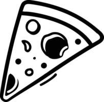 Pizza slice icon on white background vector