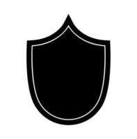 Shield logo template flat illustration, shielding icon in black and white color, security and protector symbol isolated on white background vector