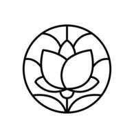 simple flower logo line design. template elegant element in trendy linear style. abstract emblem for floral shops or studios, wedding florists, creators of custom floral arrangements vector