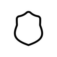 emblem Shield frame Logo. template outline Sign of Protection, Guard and Security. Insurance or Immunity Symbol. Empty icon design isolated on white background vector