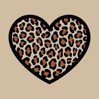 A Heart Filled with Exotic Leopard Print Pattern Illustration vector