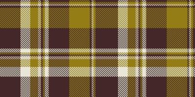 Quiet texture seamless plaid, harmony check textile pattern. Suit background fabric tartan in dark and yellow colors. vector