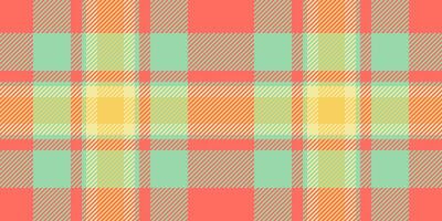 Female textile texture, top tartan plaid pattern. Pop check background seamless fabric in red and light colors. vector