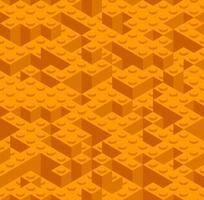Plastic constructor game seamless pattern. toy brick texture background. Perspective flat design for paper or fabric print. vector