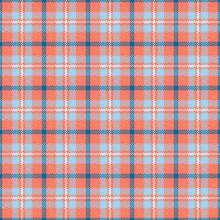 Ethnic check fabric pattern, everyday textile texture . Paint background plaid seamless tartan in cyan and red colors. vector